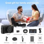 Jumobuis 4K 48MP Vlogging Camera with 32GB Card, Black