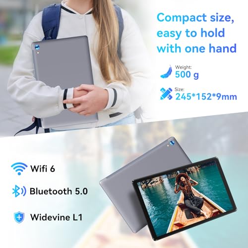 HiGrace 10" Tablet, 8GB+128GB, WiFi 6, Android 13, Gray