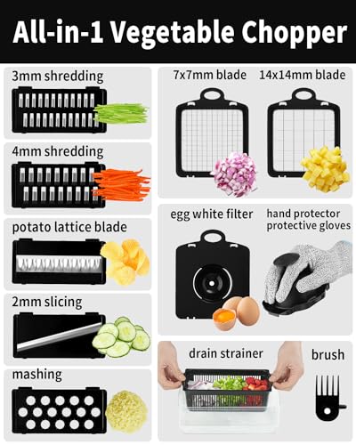 Pro Vegetable & Onion Chopper, Mandoline Slicer Dicer