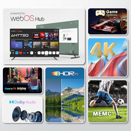 Antteq 109 cm Smart 4K TV, webOS UHD, Voice Remote