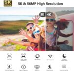 5K 56MP Camcorder WiFi 7.6cm Rotatable Touchscreen Vlogging Kit