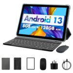 PRITOM 10" Android 13 Tablet, 8GB+128GB, 8000mAh, Blue Green