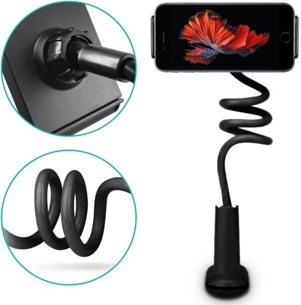 Gooseneck Tablet & Phone Holder, Adjustable, 10-28 cm (Black)