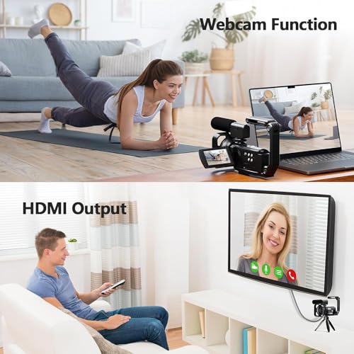 5K 56MP Camcorder WiFi 7.6cm Rotatable Touchscreen Vlogging Kit