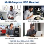 USB Headset with Mic, Noise Cancelling, Audio Controls