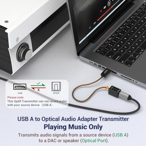 Cubilux USB A to TOSLINK Optical Audio Adapter, SPDIF Converter