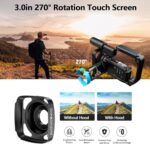 5K 56MP Camcorder WiFi 7.6cm Rotatable Touchscreen Vlogging Kit