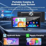 Portable Wireless Car Screen, 26cm IPS, 4K Dashcam, HD Camera
