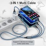 3-in-1 Multi USB Charger Cable, 1.2M, 3-Pack