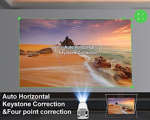 Mini 4K 1080P WiFi6 BT5.0 Android 11 Projector (White)