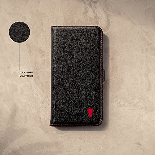 TORRO Leather Wallet Case for iPhone X/XS (Black)