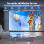 XuanPad 2024 Mini Projector, 1080P, 14000L, Portable HD