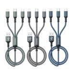 3-in-1 Multi USB Charger Cable, 1.2M, 3-Pack