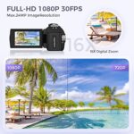 Sunscien Full HD 1080P Vlogging Camera, 3.0" LCD, Remote