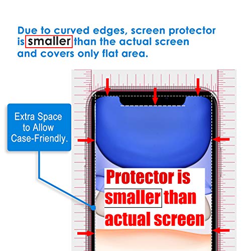 4youquality 3-Pack iPhone 11/XR Screen Protector, Tempered Glass