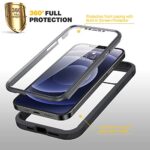 Diaclara iPhone 12/12 Pro Case, 360° Full Body, Black