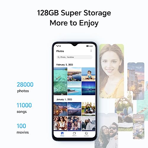 HONOR X6a Mobile, 16.5cm 90Hz Display, 4GB+128GB, 5200mAh, Cyan