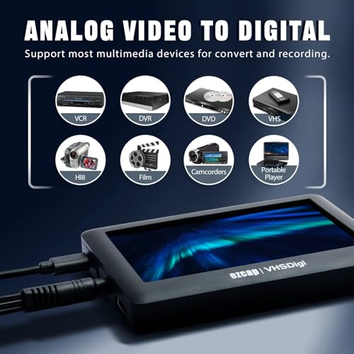 Mwin Video to Digital Converter with 10.9 cm Screen
