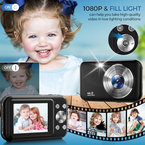 Bofypoo 44MP FHD 1080P Vlogging Camera, 16X Zoom, 2.4”