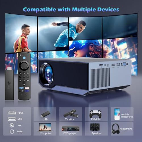 2024 Ultra HD 1080P Portable Projector, 16000 Lumens, WiFi