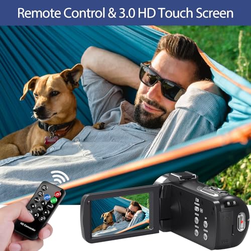 4K 48MP Video Camera with IR Night Vision, 18X Zoom, 32GB SD
