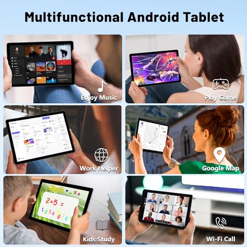 10" Android 14 Tablet, 8GB RAM, 32GB ROM, 5000mAh (White)