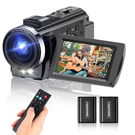Sunscien Full HD 1080P Vlogging Camera, 3.0" LCD, Remote