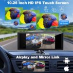 Portable Wireless Car Screen, 26cm IPS, 4K Dashcam, HD Camera