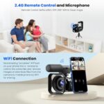 4K 56MP Dual Lens Camcorder WiFi IR Night Vision 16X Zoom