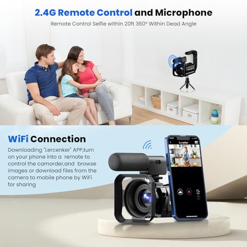 4K 56MP Dual Lens Camcorder WiFi IR Night Vision 16X Zoom