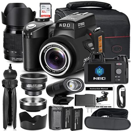 NBD 33MP DSLR Camera for Beginners, 1080P HD, 24X Lens