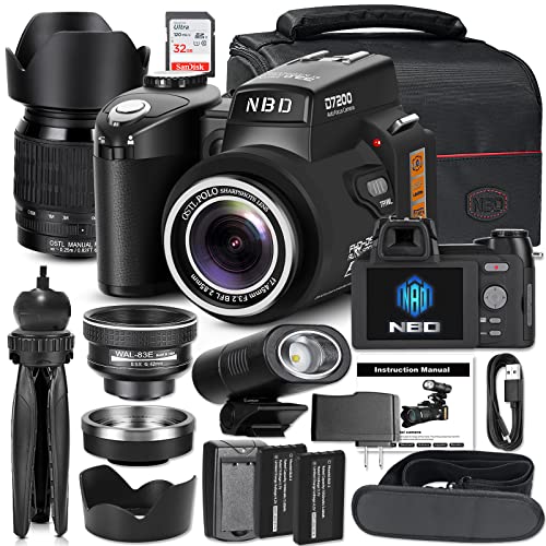 NBD 33MP DSLR Camera for Beginners, 1080P HD, 24X Lens