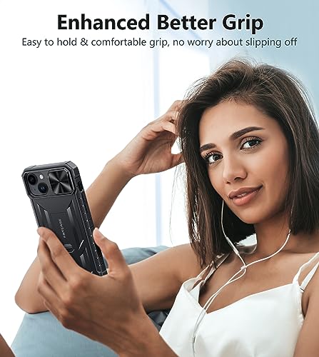 FNTCASE Rugged Shockproof Case with Kickstand for iPhone 15 Plus