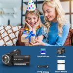 Delmodes 2.7K 50MP Vlogging Camcorder with LED Light