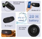 JBL Charge 5 - Portable Bluetooth Speaker, IP67, 20h, Black