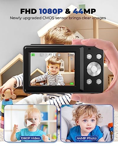 Nsoela 44MP FHD Vlogging Camera, 16X Zoom, Black