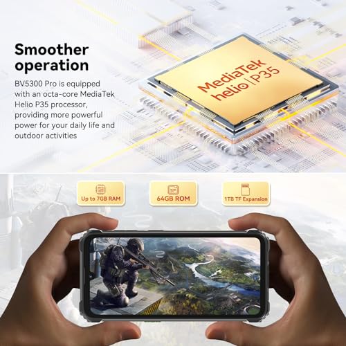 Blackview BV5300Pro Rugged Smartphone, 7GB+64GB, 6580mAh, 6.1"
