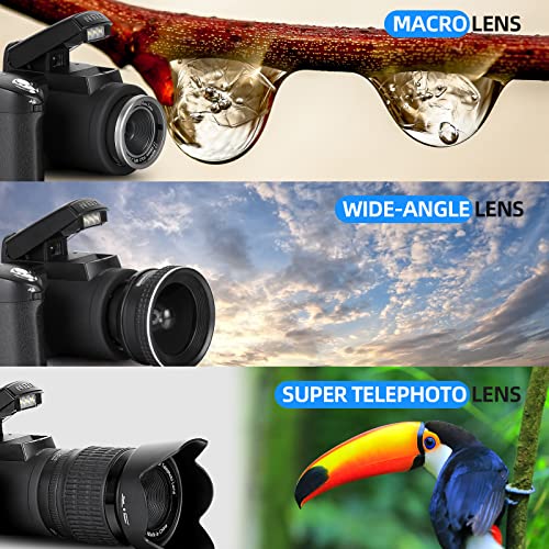 NBD 33MP DSLR Camera for Beginners, 1080P HD, 24X Lens
