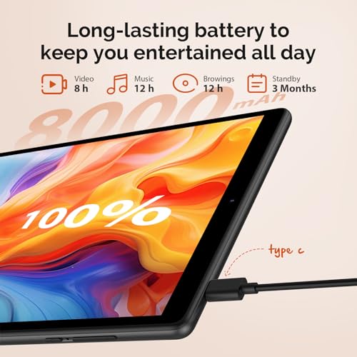 FLYCOAY 10" Android 13 Tablet, 5G, 19GB+128GB, 8000mAh, FHD