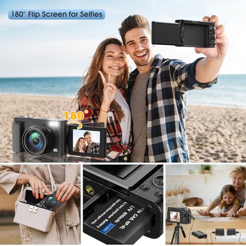 4K 48MP Autofocus Vlogging Camera with 32GB Card
