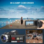 8K 64MP Video Camera with IR Night Vision, 18X Zoom, WiFi
