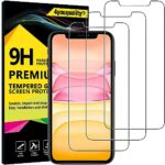 4youquality 3-Pack iPhone 11/XR Screen Protector, Tempered Glass