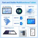 HiGrace 10" Android 13 Tablet, 6GB+64GB, 5000mAh, Silver