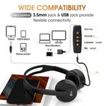 USB Headset with Mic, 3.5mm/USB, Noise Cancelling