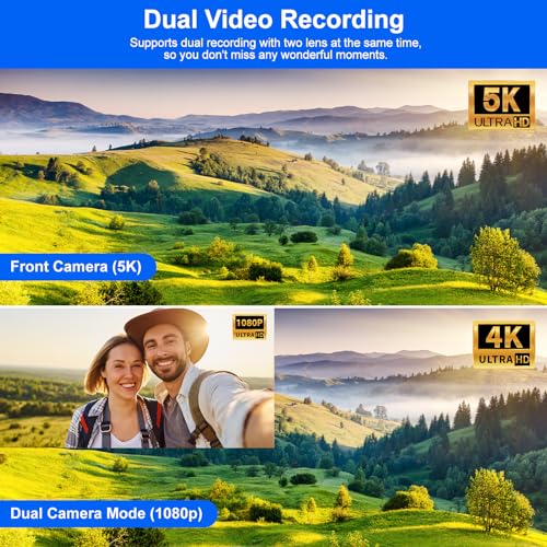 4K 56MP Dual Lens Camcorder WiFi IR Night Vision 16X Zoom