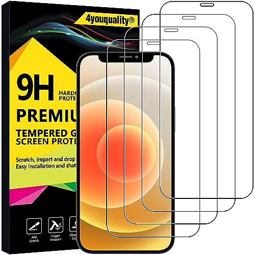 4youquality 4-Pack Screen Protector for iPhone 12/12 Pro