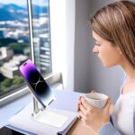 2Pcs Adjustable Phone Stand, Black + White
