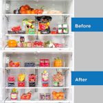 BIWHALE Fridge Organiser Set of 4, Stackable Bins - Clear