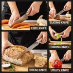 nuovva Kitchen Knife Set with 360° Rotating Stand