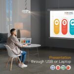 5G WiFi Bluetooth 1080P Projector, 4K, 16000L, Keystone